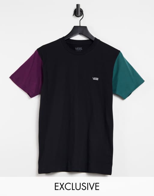 Vans Opposite color block T shirt in black multi Exclusive at ASOS