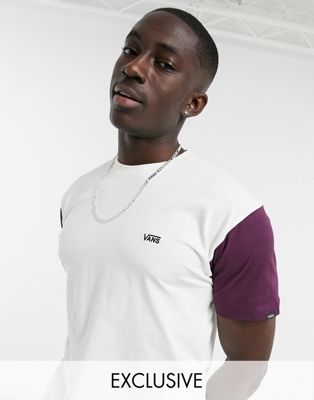 Vans Opposite color block T-shirt in white multi Exclusive at ASOS