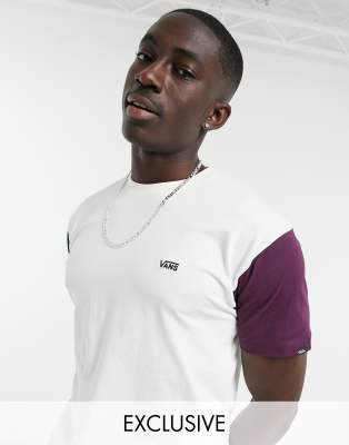 Vans Opposite color block T shirt in white multi Exclusive at ASOS ASOS