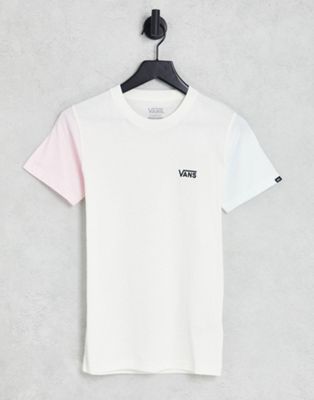 Vans Opposite colourblock t-shirt in pink and blue