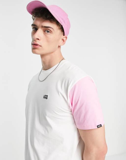 Vans opposite short sleeve t shirt in white and pink