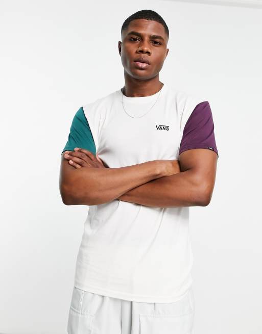 Vans opposite t shirt in white and burgundy Exclusive at ASOS