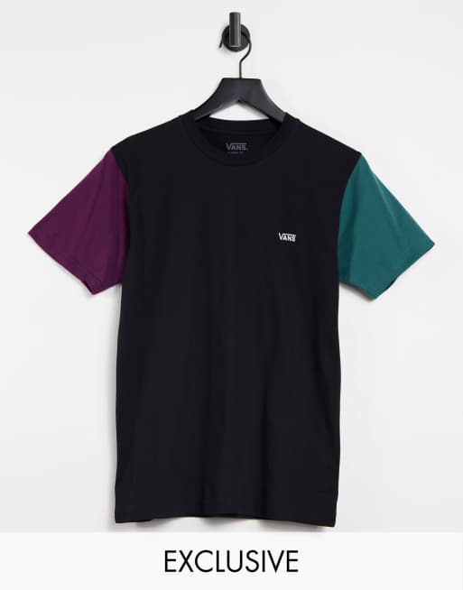 Vans - Opposite - T-shirt met kleurpanelen in zwart, exclusief bij ASOS