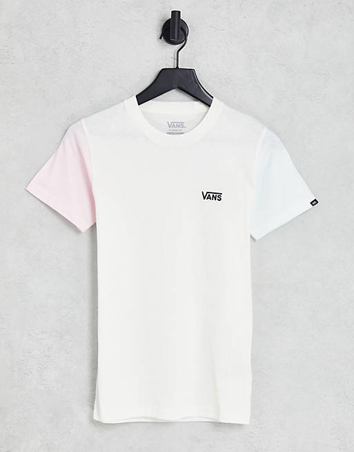 Vans - Opposite - T-shirt met roze en blauwe kleurvlakken 