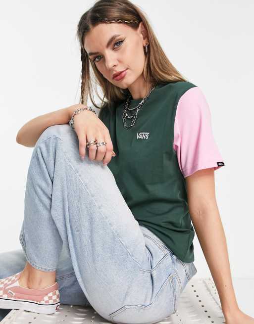 T shirt cheap vans femme verte