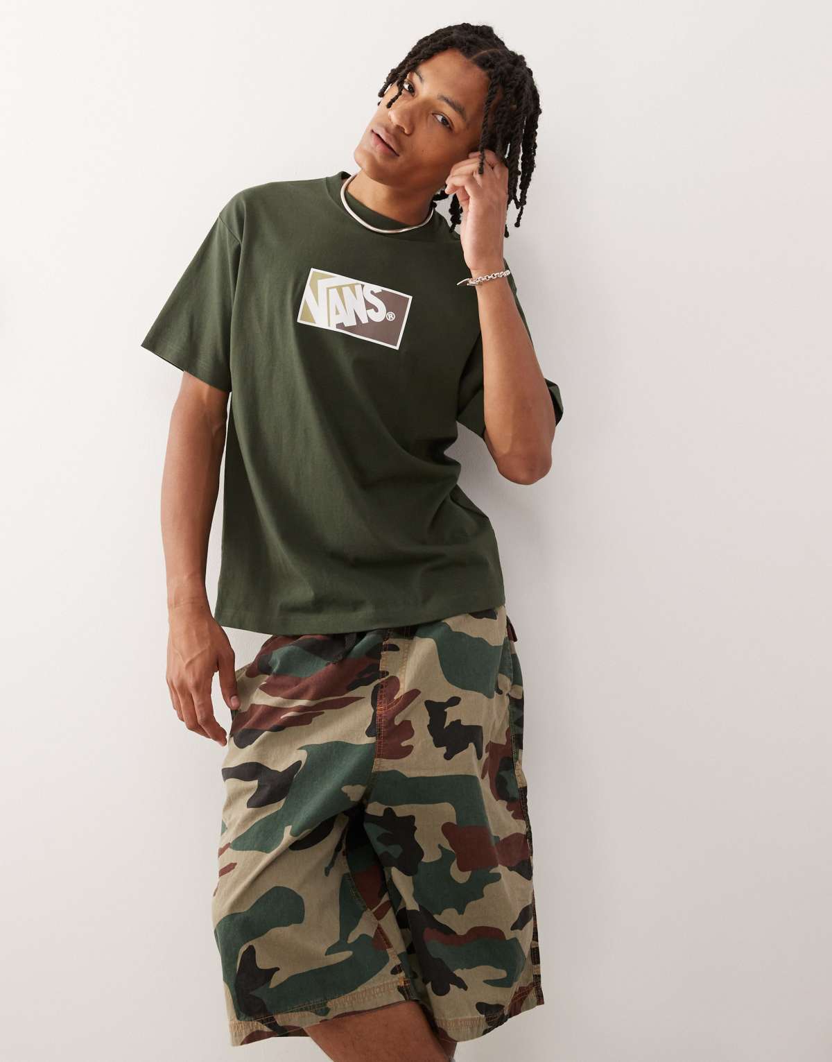 Vans Original standards blocked box t-shirt in green