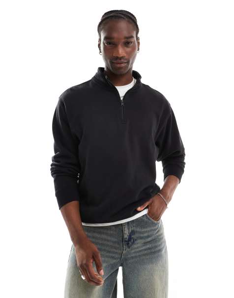 Vans original standards oversized 1/4 zip fleece in black - MULTI - view 1