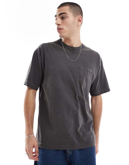 Vans - Original Standards - T-shirt met wassing, zak en korte mouwen in zwart