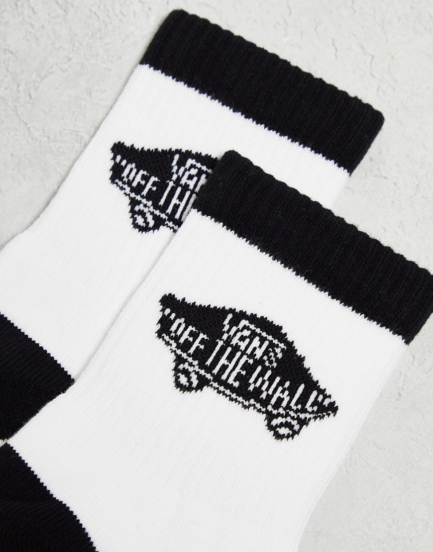 Vans Otw Logo Crew Socks In Black And White