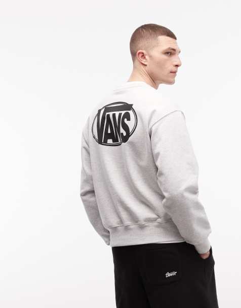 Vans Oval back print sweatshirt in heather grey - view 1