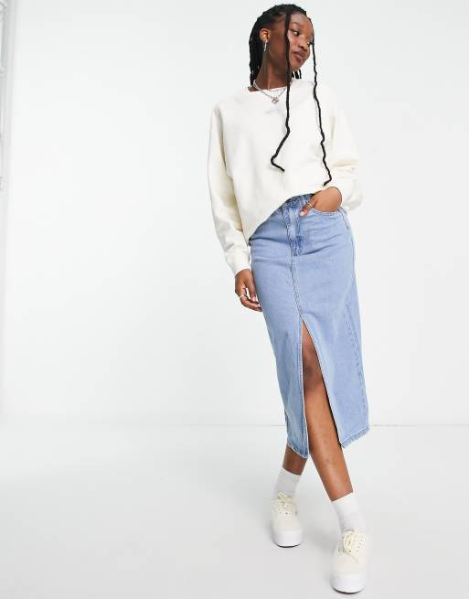 Vans and best sale denim skirt