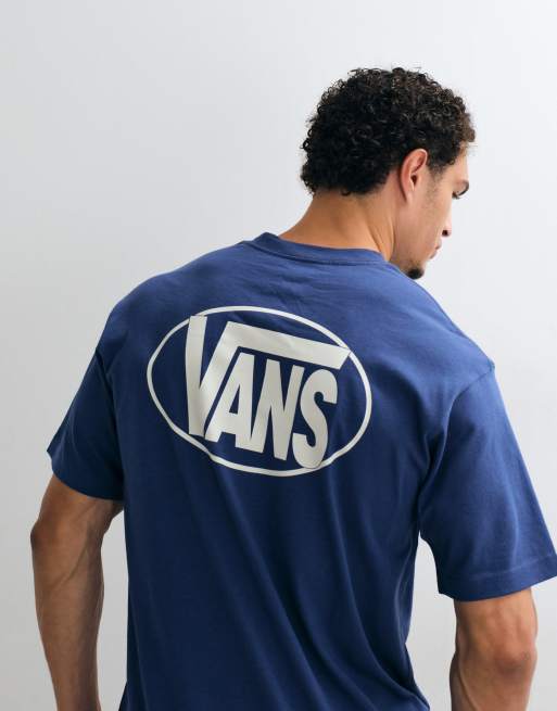 Vans Oval Logo los T-shirt met print op de achterkant in navy, 3 van 5