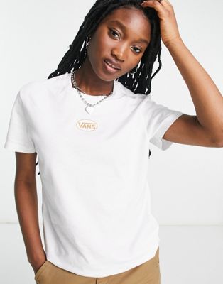 Vans Oval t-shirt in white Exclusive at ASOS