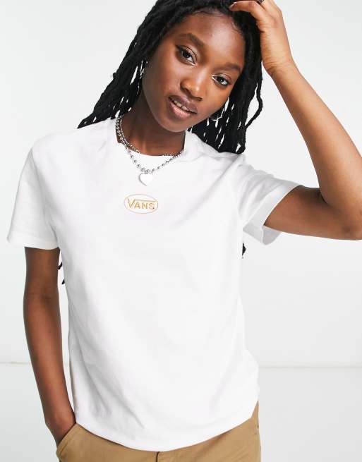 Vans Oval t-shirt in white Exclusive at ASOS