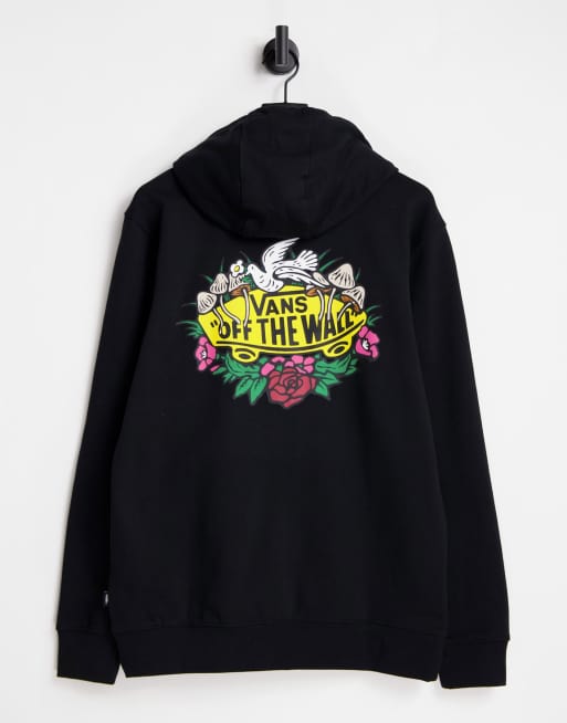 Vans Overgrown OTW back print hoodie in black