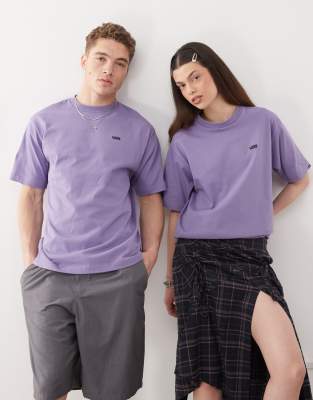 Vans - Oversize-T-Shirt in Lila mit Logo auf der linken Brust