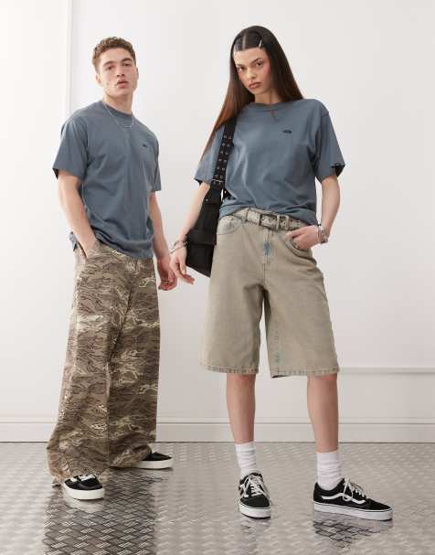 Vans – Oversize-T-Shirt in Mittelblau mit Logo auf der linken Brust - view 1
