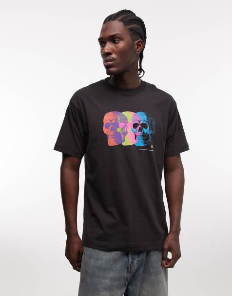 Vans – Oversize-T-Shirt in Schwarz mit Totenkopf-Grafik - view 1