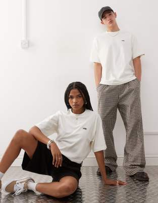 Vans - Oversize-T-Shirt mit Logo auf der linken Brust in Wollweiß, exklusiv bei ASOS