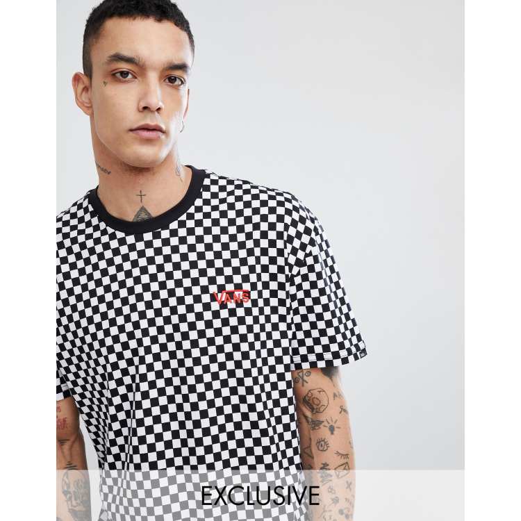 vans black and white checkered t shirt