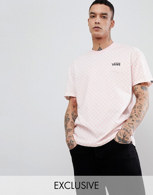 Vans | Vans Oversized Checkerboard T-Shirt In Pink Exclusive To ASOS