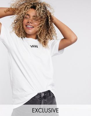 Vans oversized chest logo t-shirt in white exclusive at asos