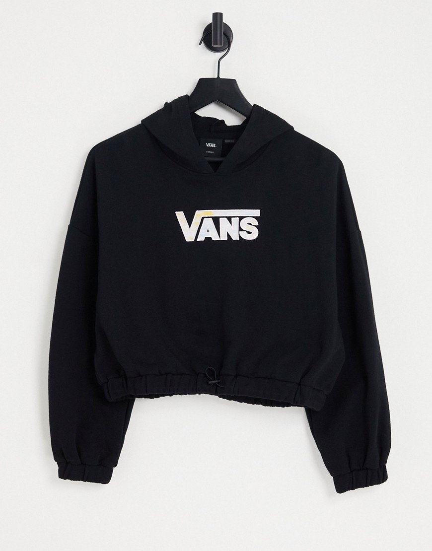 Vans Oversized cropped hoodie with small chest logo in black