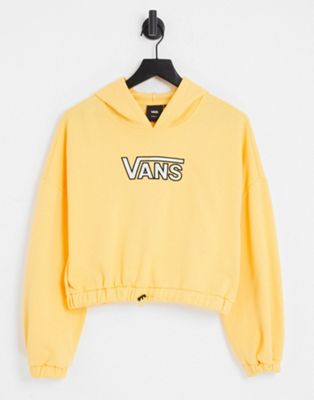 Vans Oversized cropped hoodie with small chest logo in yellow | ASOS