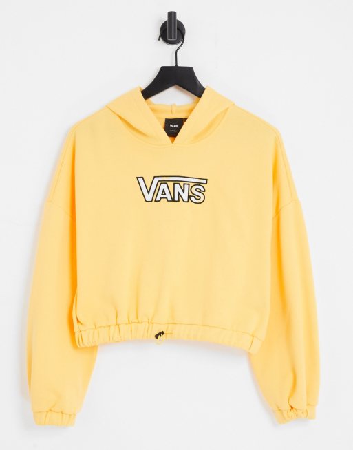 Vans yellow store cropped hoodie