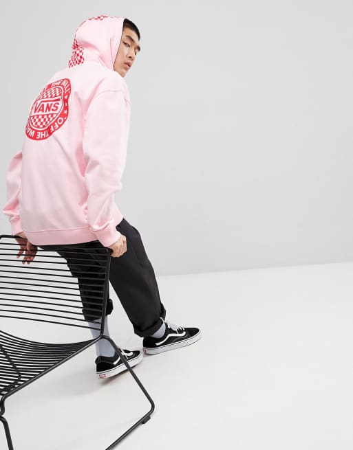 Aislar apertura estéreo Vans oversized hoodie with back print in pink Exclusive at ASOS | ASOS