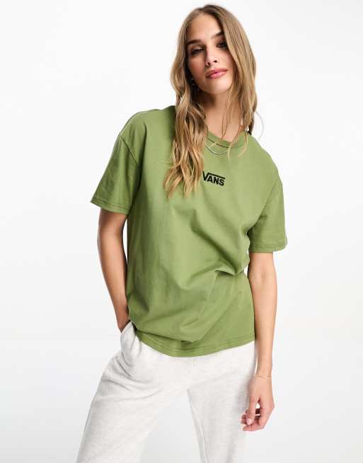 Oversized T-shirt dress - Khaki green - Ladies