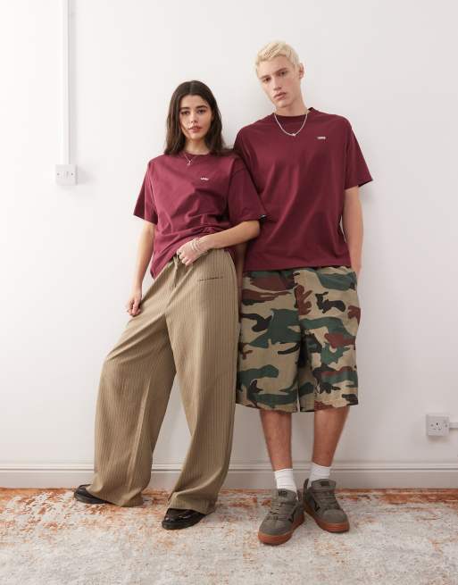 Vans - Oversized T-shirt met logo links op de borst in bordeauxrood, exclusief bij ASOS, 4 van 4