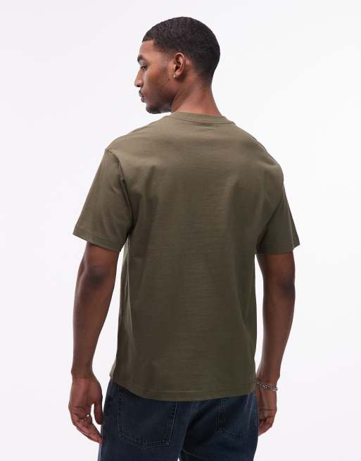 Vans - Oversized T-shirt met logo links op de borst in olijfgroen, 3 van 5