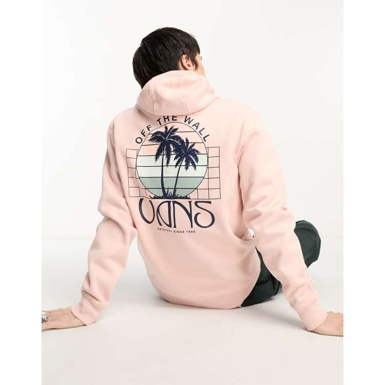 Vans palm back print hoodie in pink | ASOS
