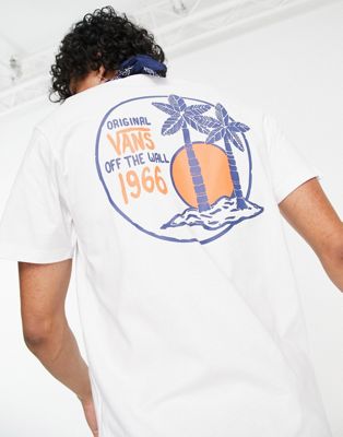 Nouveau Vans - Palm Island - T-shirt avec imprimé dans le dos - Blanc