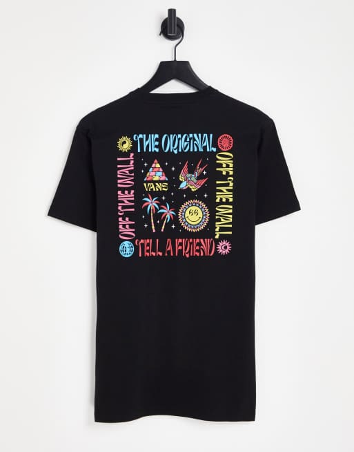 Vans - Palm Vista - T-shirt met print op de rug in zwart 