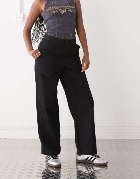Vans Palmer wide leg chino pant in black - view 1