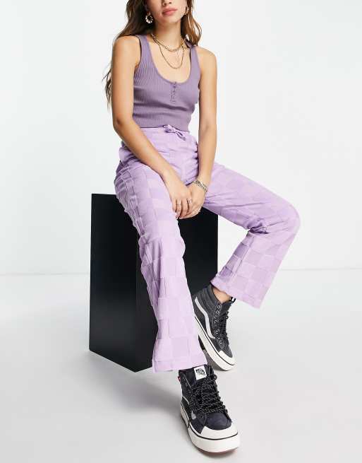 Vans Pantalon damier Lilas