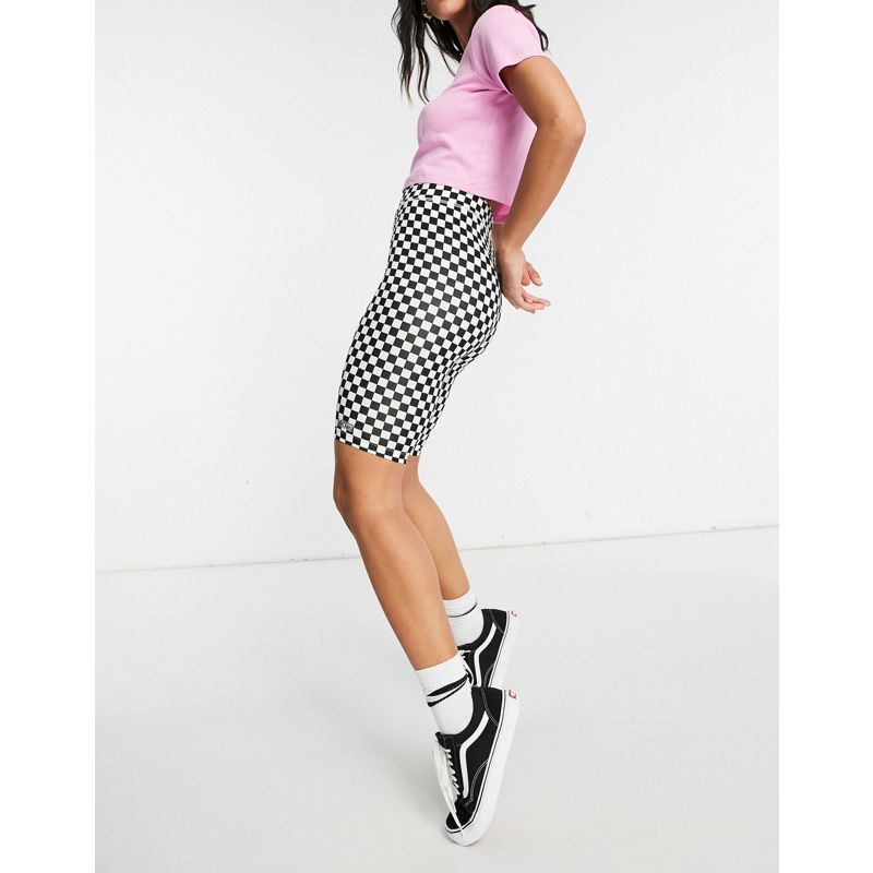 Donna Pantaloncini Vans - Pantaloncini leggings a scacchi bianchi e neri