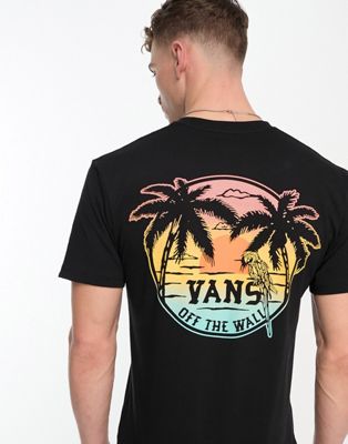 Vans paradise back print t-shirt in black