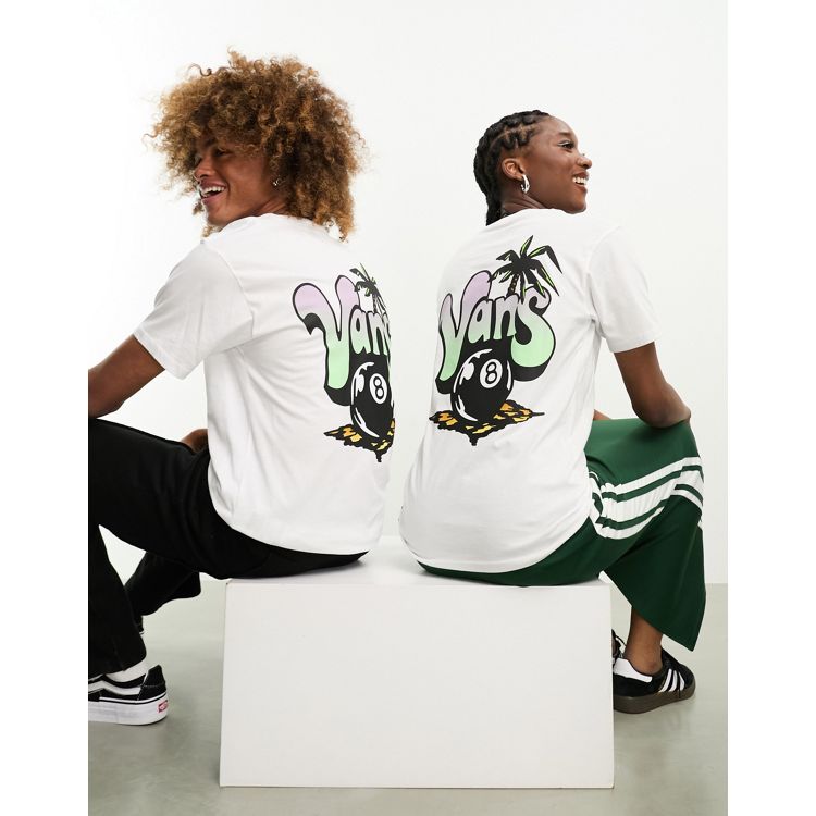 Vans paradise palm tree t-shirt with back print in white | ASOS
