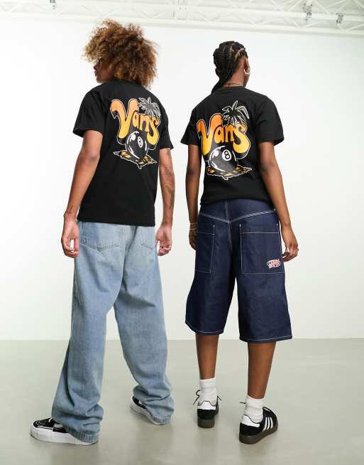 Vans - Paradise - Sort T-shirt med palmetræsprint bagpå