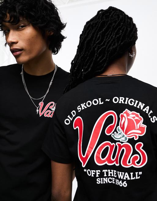 Vans – Pasa – Czarny T-shirt z nadrukiem na plecach