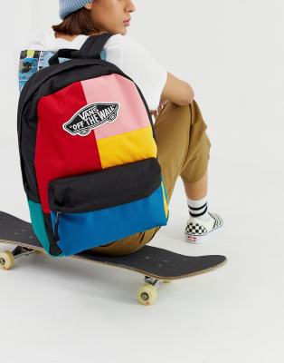 vans backpack patchwork