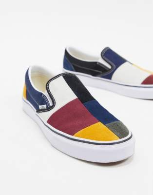 patchwork slip on shoes