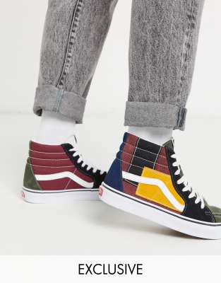 vans sk8 hi patchwork denim