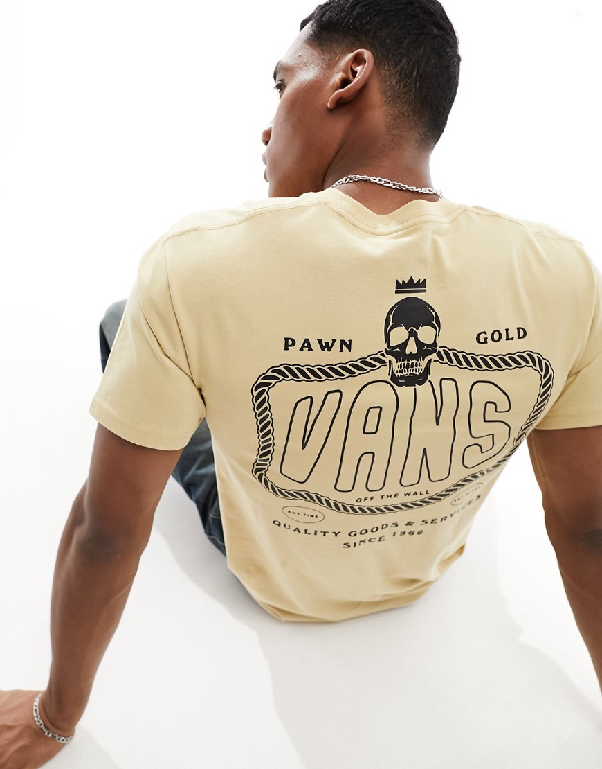 Vans pawn shop t-shirt with back print in beige-Neutral