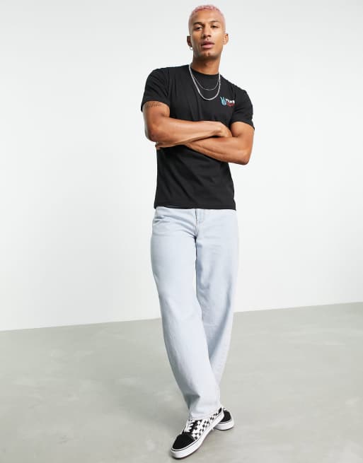 Vans - Peace World - T-shirt met print op de achterkant in zwart, 4 van 4