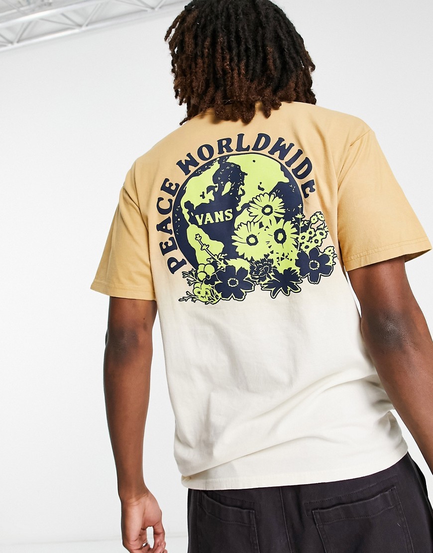 Vans 'Peace Worldwide' back print t-shirt in taupe-Neutral