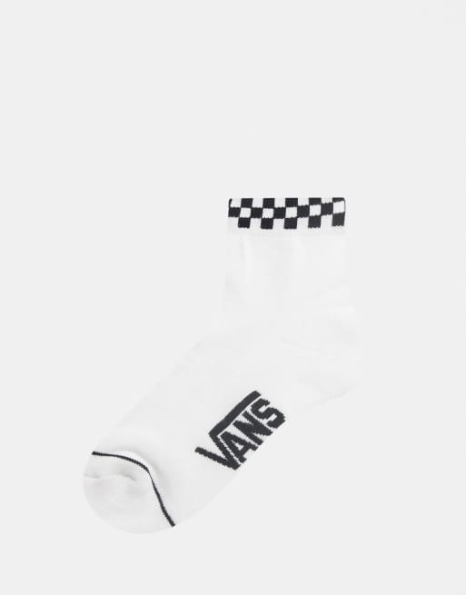 Vans Peek-A-Check crew socks in white  